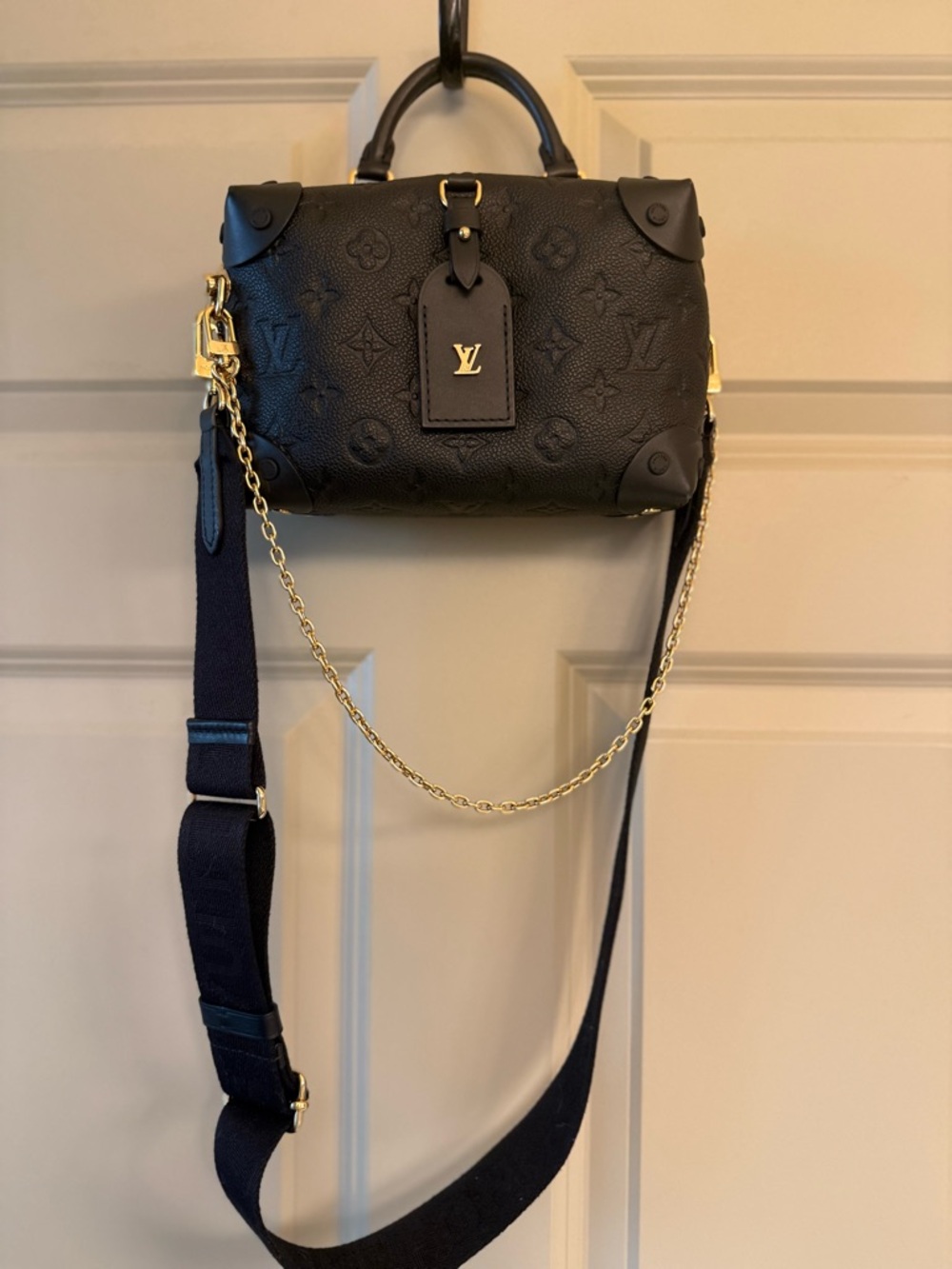 AUTHENTIC Louis Vuitton Black Petite Malle Souple